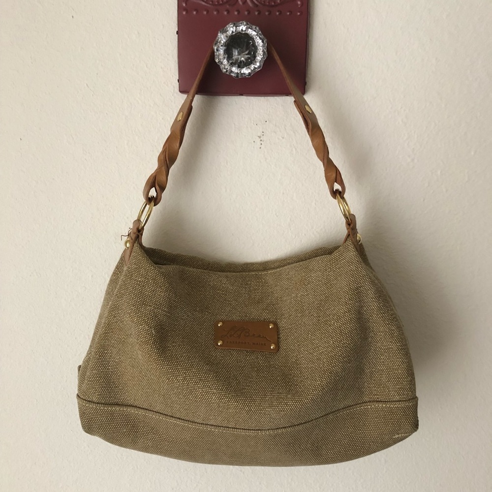 L.L. Bean signature canvas purse.